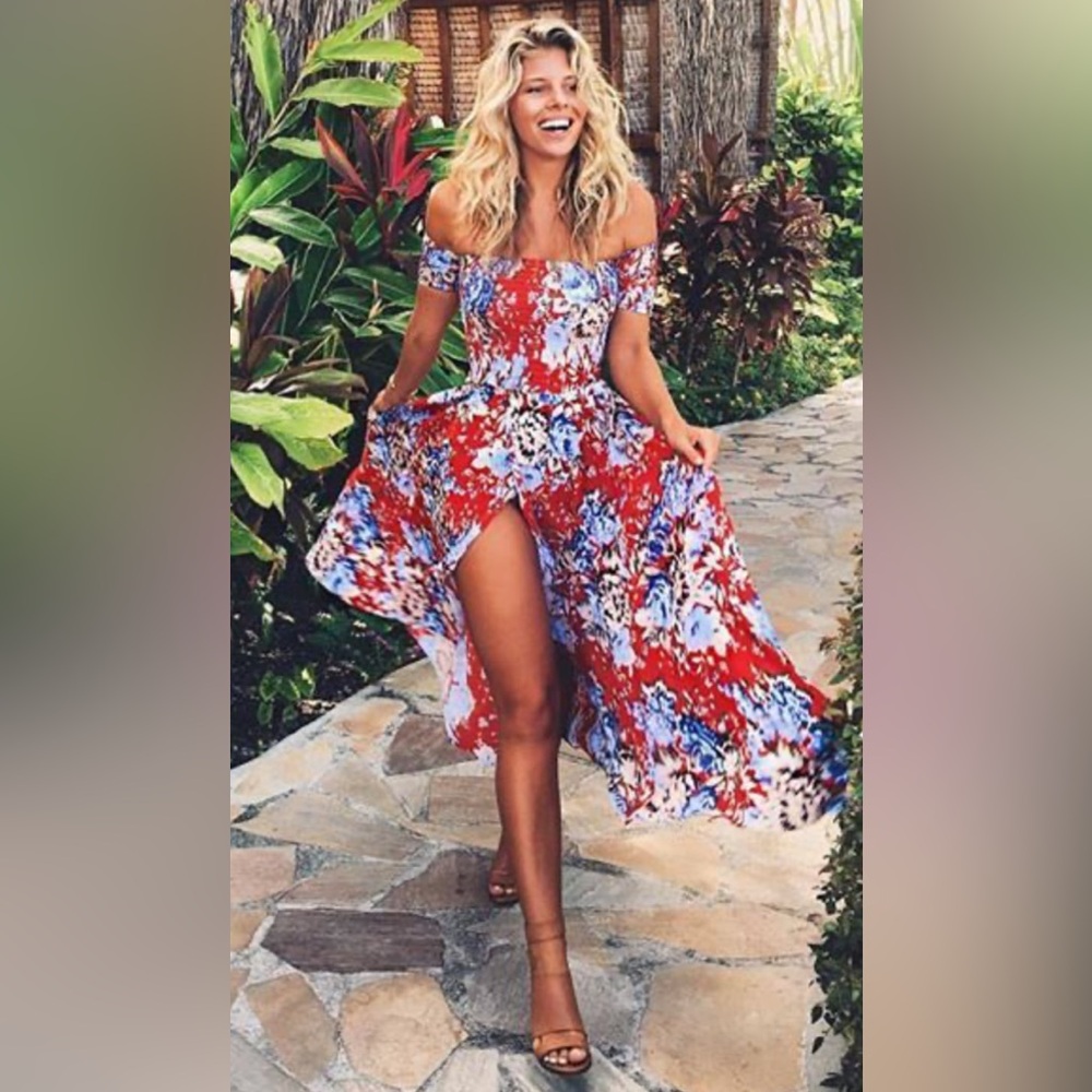 Auguste The Label Floral Off-Shoulder Maxi Dress